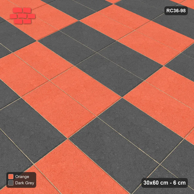 Interlock (Pasco) 30x60 cm · RC36-98 · Stack Bond, Checker Blocks 2x2 · Side view