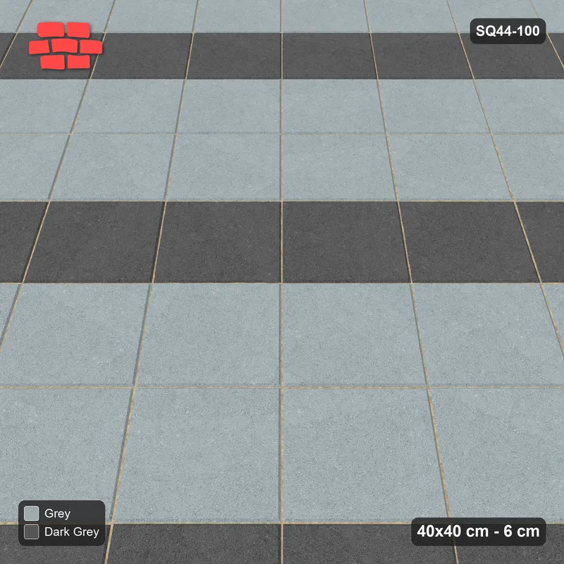 Interlock (Pasco) 40x40 cm · SQ44-100 · Diagonal Course Stripes · Side view Interlock (Pasco) 40x40 cm · SQ44-100 · Diagonal Course Stripes · Side view