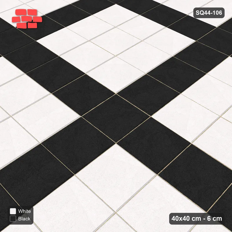 Interlock (Pasco) 40x40 cm · SQ44-106 · Plaza Grid Every 4 Courses · Side view Interlock (Pasco) 40x40 cm · SQ44-106 · Plaza Grid Every 4 Courses · Side view