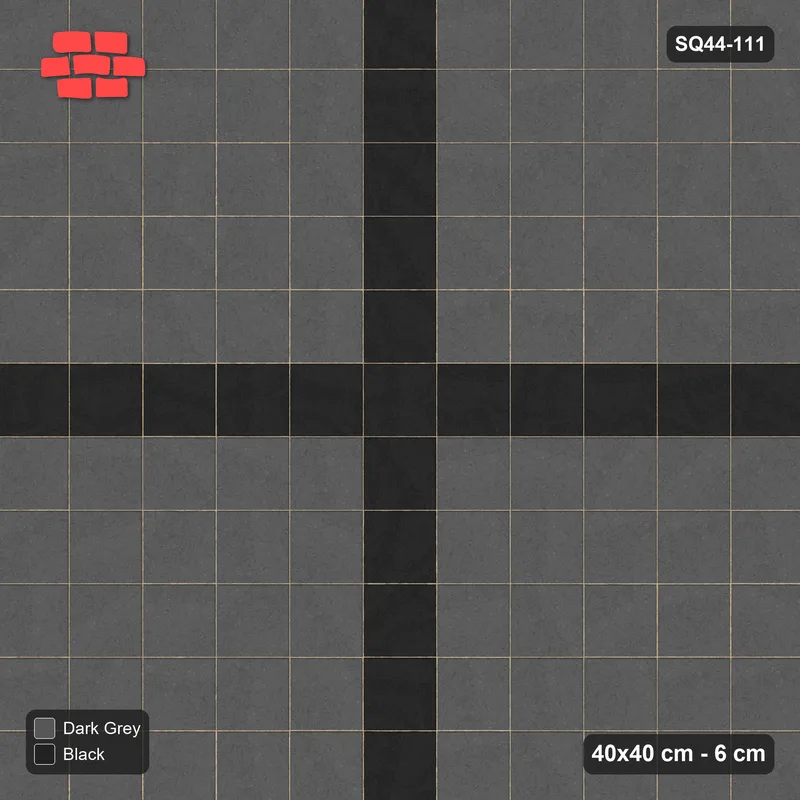 Interlock (Pasco) 40x40 cm · SQ44-111 · Plaza Grid Every 6 Courses · Top view Interlock (Pasco) 40x40 cm · SQ44-111 · Plaza Grid Every 6 Courses · Top view