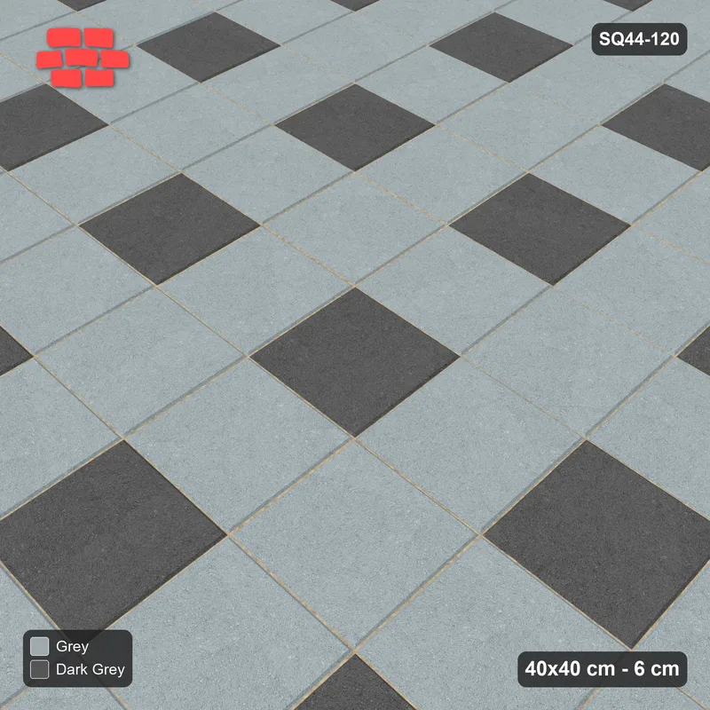 Interlock (Pasco) 40x40 cm · SQ44-120 · Accent Squares Every 2 Units · Side view Interlock (Pasco) 40x40 cm · SQ44-120 · Accent Squares Every 2 Units · Side view