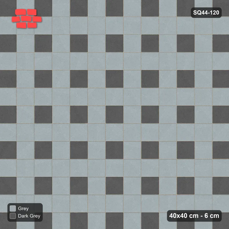 Interlock (Pasco) 40x40 cm · SQ44-120 · Accent Squares Every 2 Units · Top view Interlock (Pasco) 40x40 cm · SQ44-120 · Accent Squares Every 2 Units · Top view