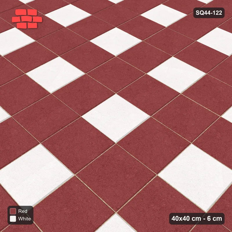Interlock (Pasco) 40x40 cm · SQ44-122 · Accent Squares Every 2 Units · Side view Interlock (Pasco) 40x40 cm · SQ44-122 · Accent Squares Every 2 Units · Side view