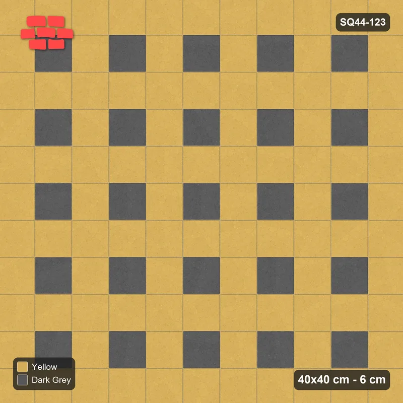 Interlock (Pasco) 40x40 cm · SQ44-123 · Accent Squares Every 2 Units · Top view Interlock (Pasco) 40x40 cm · SQ44-123 · Accent Squares Every 2 Units · Top view
