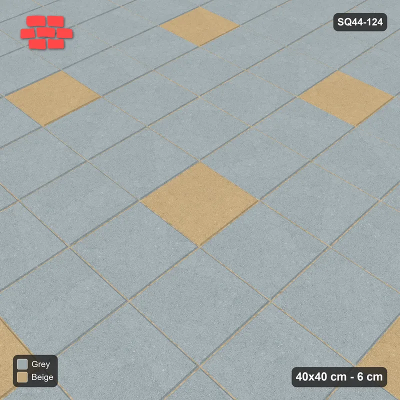 Interlock (Pasco) 40x40 cm · SQ44-124 · Accent Squares Every 3 Units · Side view Interlock (Pasco) 40x40 cm · SQ44-124 · Accent Squares Every 3 Units · Side view