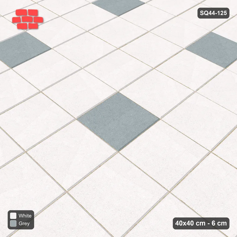 Interlock (Pasco) 40x40 cm · SQ44-125 · Accent Squares Every 3 Units · Side view Interlock (Pasco) 40x40 cm · SQ44-125 · Accent Squares Every 3 Units · Side view