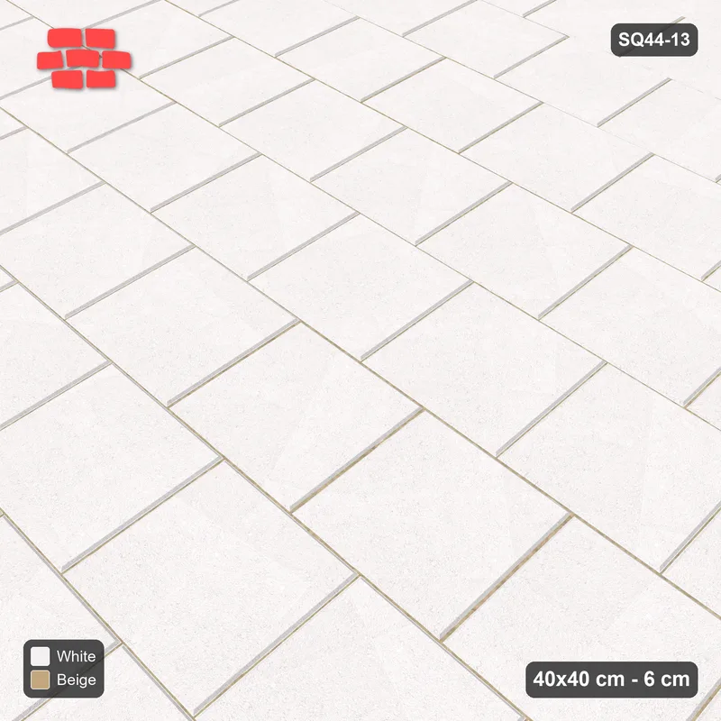 Interlock (Pasco) 40x40 cm · SQ44-13 · Running Bond in Kerb Frame · Side view Interlock (Pasco) 40x40 cm · SQ44-13 · Running Bond in Kerb Frame · Side view