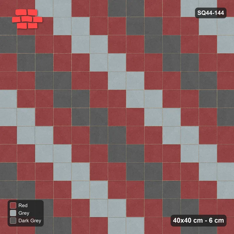 Interlock (Pasco) 40x40 cm · SQ44-144 · Diagonal Tri-Colour Stripes · Top view Interlock (Pasco) 40x40 cm · SQ44-144 · Diagonal Tri-Colour Stripes · Top view