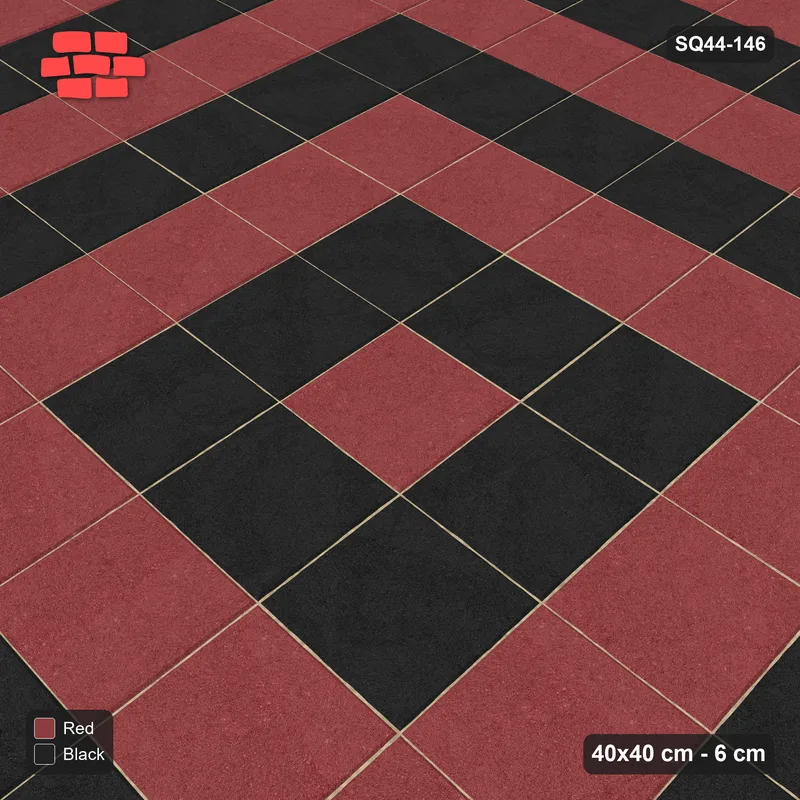 Interlock (Pasco) 40x40 cm · SQ44-146 · Concentric Square Rings · Side view Interlock (Pasco) 40x40 cm · SQ44-146 · Concentric Square Rings · Side view