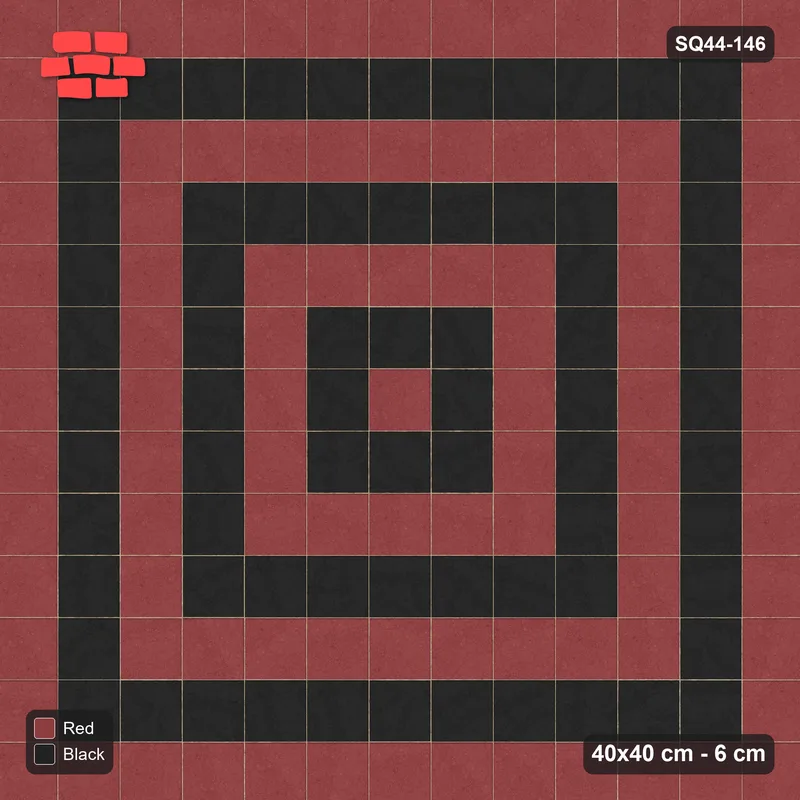 Interlock (Pasco) 40x40 cm · SQ44-146 · Concentric Square Rings · Top view Interlock (Pasco) 40x40 cm · SQ44-146 · Concentric Square Rings · Top view