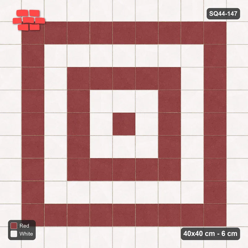 Interlock (Pasco) 40x40 cm · SQ44-147 · Concentric Square Rings · Top view Interlock (Pasco) 40x40 cm · SQ44-147 · Concentric Square Rings · Top view