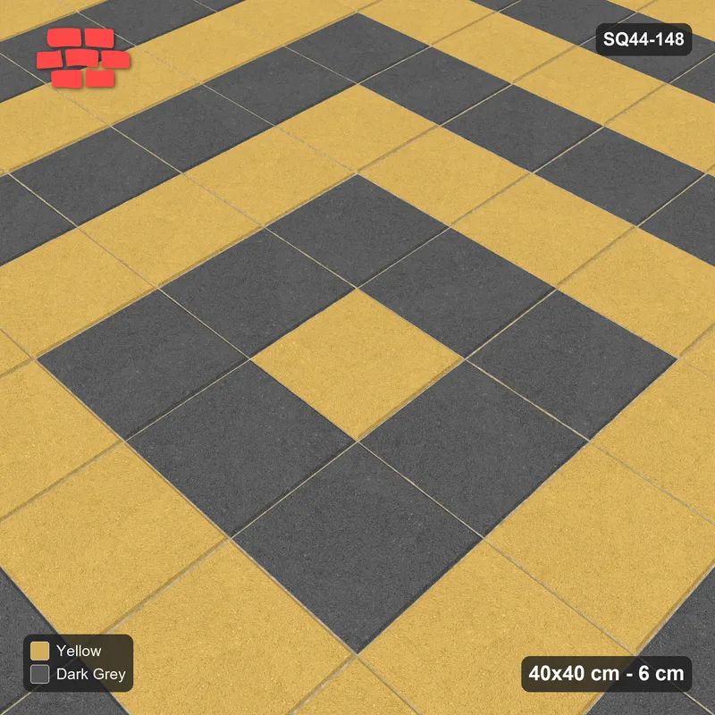 Interlock (Pasco) 40x40 cm · SQ44-148 · Concentric Square Rings · Side view Interlock (Pasco) 40x40 cm · SQ44-148 · Concentric Square Rings · Side view