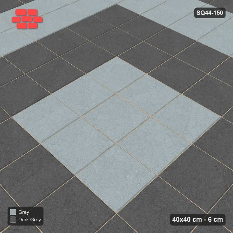 Interlock (Pasco) 40x40 cm · SQ44-150 · Concentric Square Rings · Side view Interlock (Pasco) 40x40 cm · SQ44-150 · Concentric Square Rings · Side view