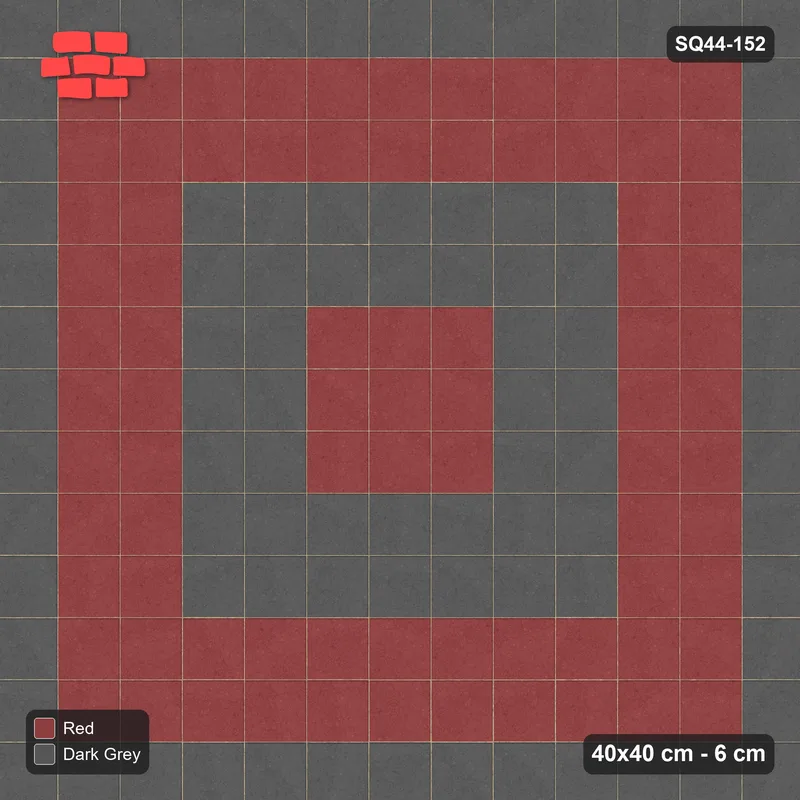 Interlock (Pasco) 40x40 cm · SQ44-152 · Concentric Square Rings · Top view Interlock (Pasco) 40x40 cm · SQ44-152 · Concentric Square Rings · Top view