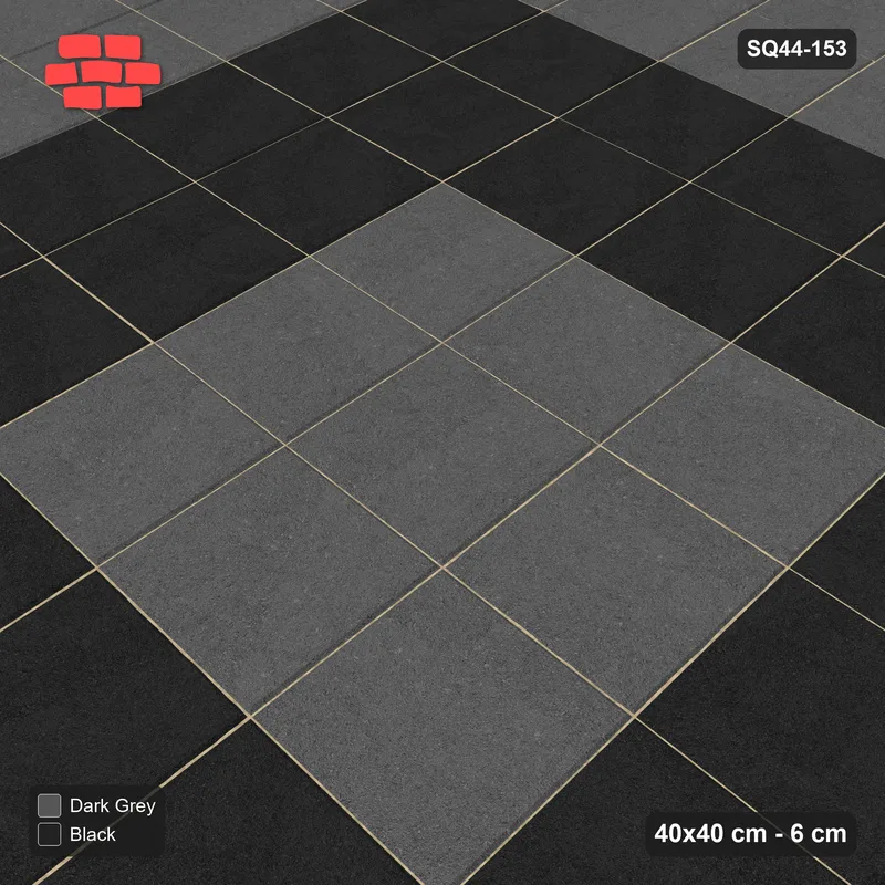 Interlock (Pasco) 40x40 cm · SQ44-153 · Concentric Square Rings · Side view Interlock (Pasco) 40x40 cm · SQ44-153 · Concentric Square Rings · Side view