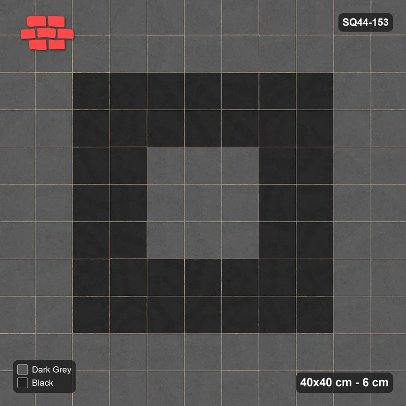 Interlock (Pasco) 40x40 cm · SQ44-153 · Concentric Square Rings · Top view Interlock (Pasco) 40x40 cm · SQ44-153 · Concentric Square Rings · Top view