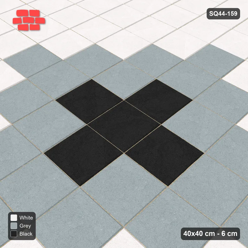Interlock (Pasco) 40x40 cm · SQ44-159 · Central Diamond Medallion · Side view Interlock (Pasco) 40x40 cm · SQ44-159 · Central Diamond Medallion · Side view