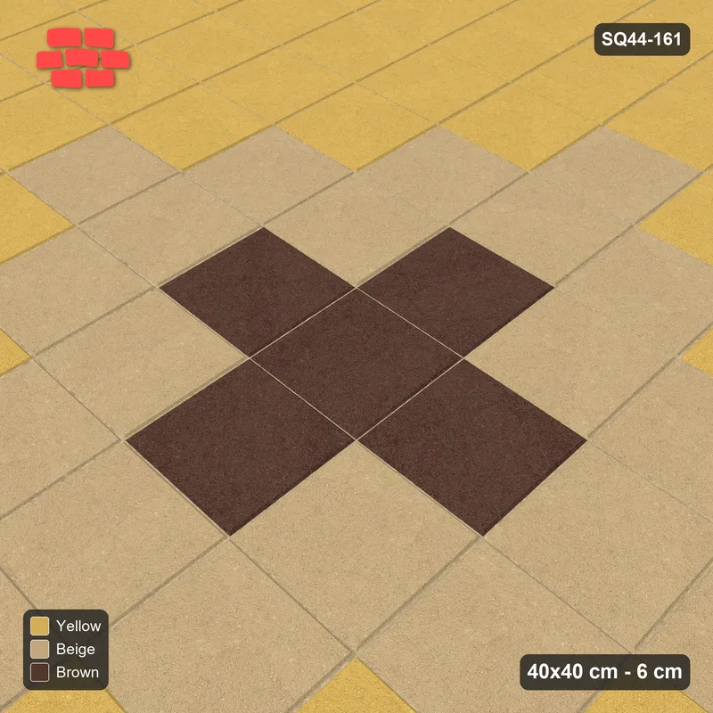 Interlock (Pasco) 40x40 cm · SQ44-161 · Central Diamond Medallion · Side view Interlock (Pasco) 40x40 cm · SQ44-161 · Central Diamond Medallion · Side view