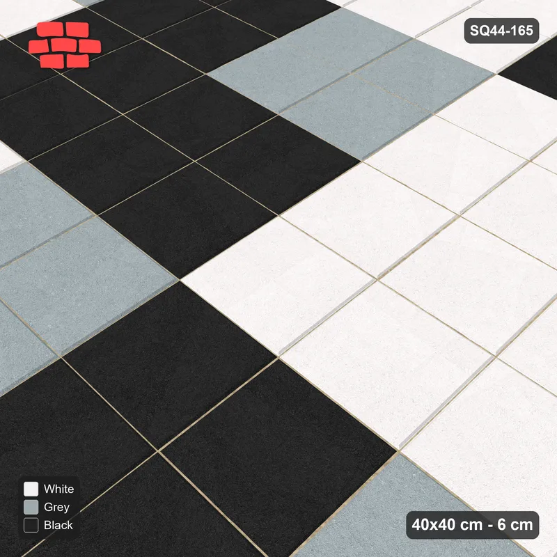 Interlock (Pasco) 40x40 cm · SQ44-165 · Quadrant Medallion Tiles · Side view Interlock (Pasco) 40x40 cm · SQ44-165 · Quadrant Medallion Tiles · Side view