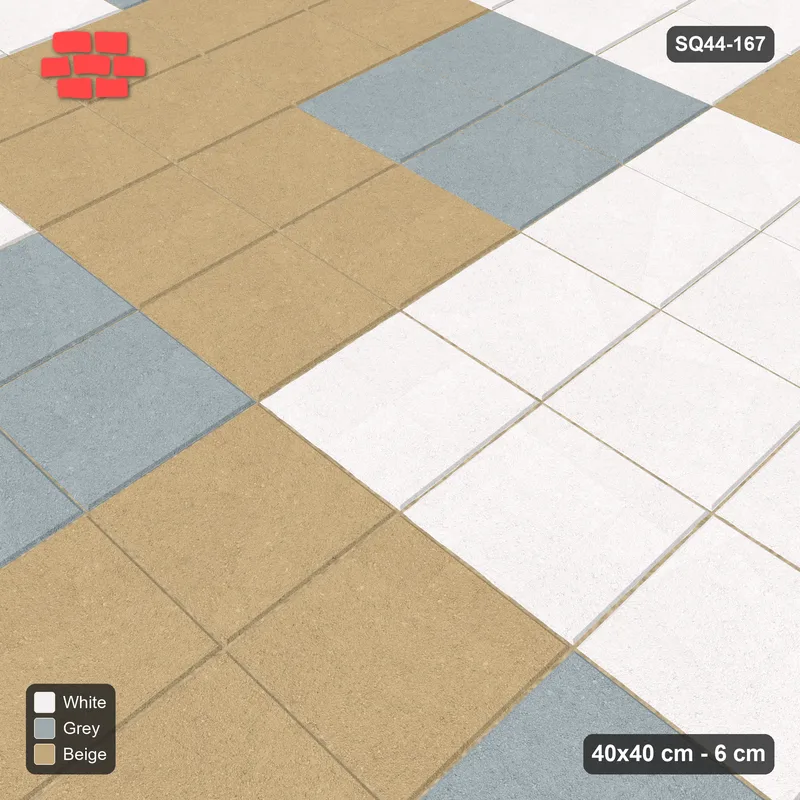 Interlock (Pasco) 40x40 cm · SQ44-167 · Quadrant Medallion Tiles · Side view Interlock (Pasco) 40x40 cm · SQ44-167 · Quadrant Medallion Tiles · Side view