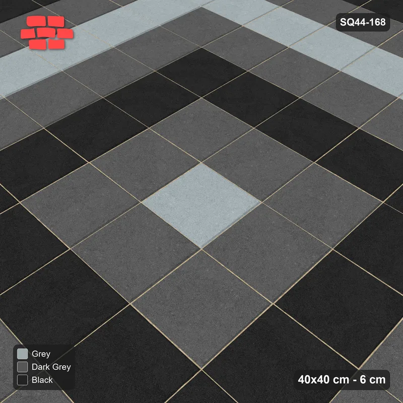 Interlock (Pasco) 40x40 cm · SQ44-168 · Tonal Rings · Side view Interlock (Pasco) 40x40 cm · SQ44-168 · Tonal Rings · Side view
