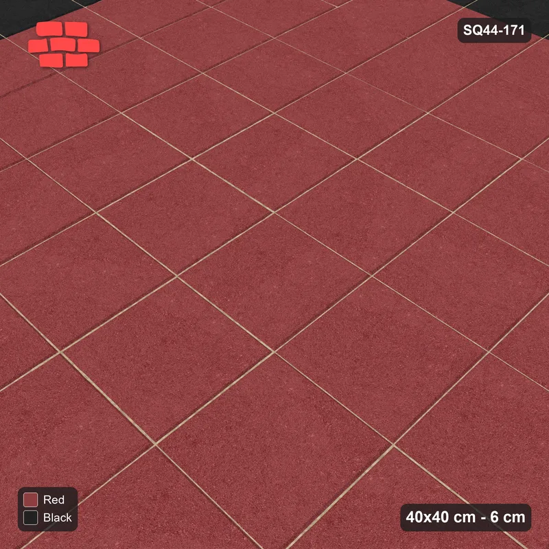 Interlock (Pasco) 40x40 cm · SQ44-171 · Single Course Border with Plain Field · Side view Interlock (Pasco) 40x40 cm · SQ44-171 · Single Course Border with Plain Field · Side view