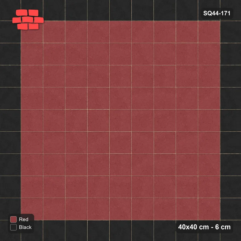 Interlock (Pasco) 40x40 cm · SQ44-171 · Single Course Border with Plain Field · Top view Interlock (Pasco) 40x40 cm · SQ44-171 · Single Course Border with Plain Field · Top view