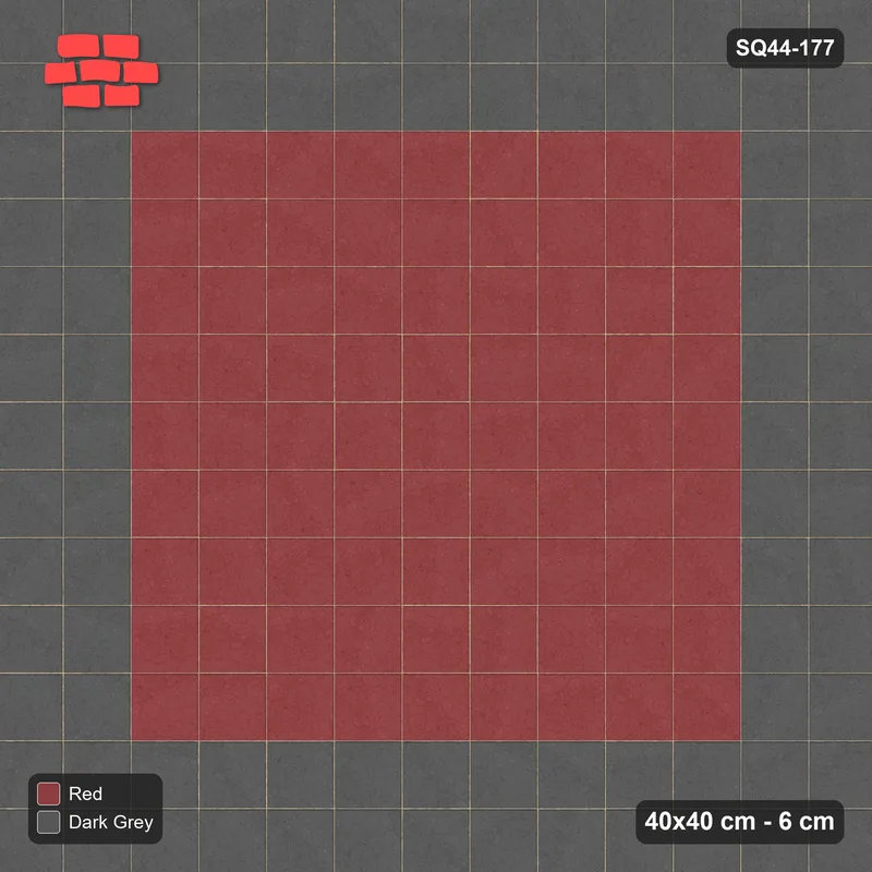 Interlock (Pasco) 40x40 cm · SQ44-177 · Double Course Border with Plain Field · Top view Interlock (Pasco) 40x40 cm · SQ44-177 · Double Course Border with Plain Field · Top view