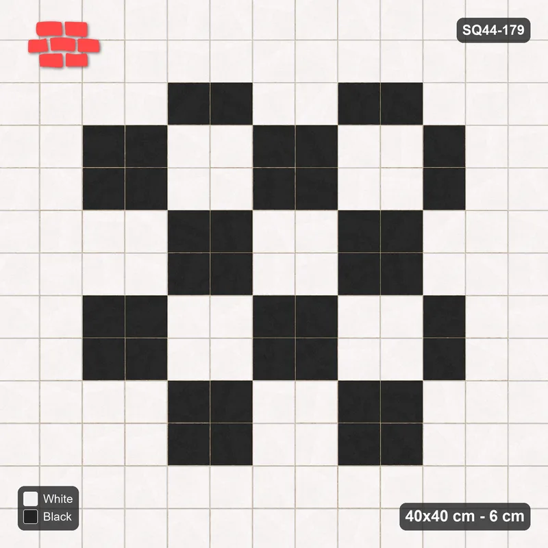 Interlock (Pasco) 40x40 cm · SQ44-179 · Double Course Border with Large Checker Field · Top view Interlock (Pasco) 40x40 cm · SQ44-179 · Double Course Border with Large Checker Field · Top view