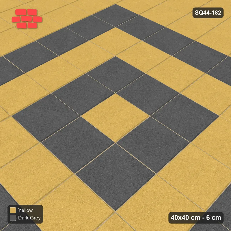 Interlock (Pasco) 40x40 cm · SQ44-182 · Double Course Border with Rings Field · Side view Interlock (Pasco) 40x40 cm · SQ44-182 · Double Course Border with Rings Field · Side view