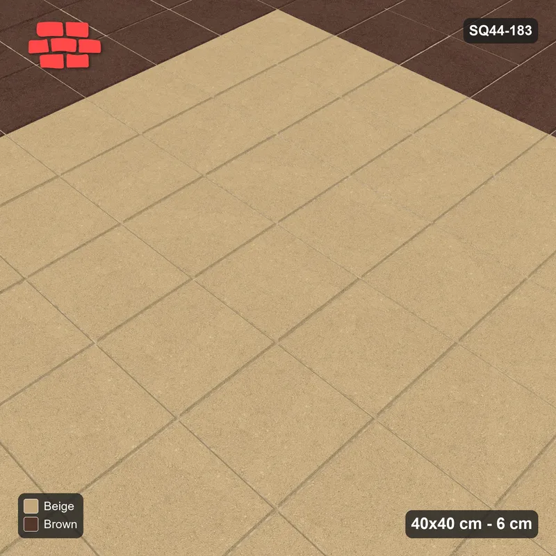 Interlock (Pasco) 40x40 cm · SQ44-183 · Triple Course Border with Plain Field · Side view Interlock (Pasco) 40x40 cm · SQ44-183 · Triple Course Border with Plain Field · Side view