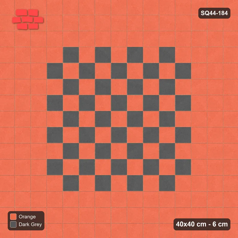 Interlock (Pasco) 40x40 cm · SQ44-184 · Triple Course Border with Checker Field · Top view Interlock (Pasco) 40x40 cm · SQ44-184 · Triple Course Border with Checker Field · Top view