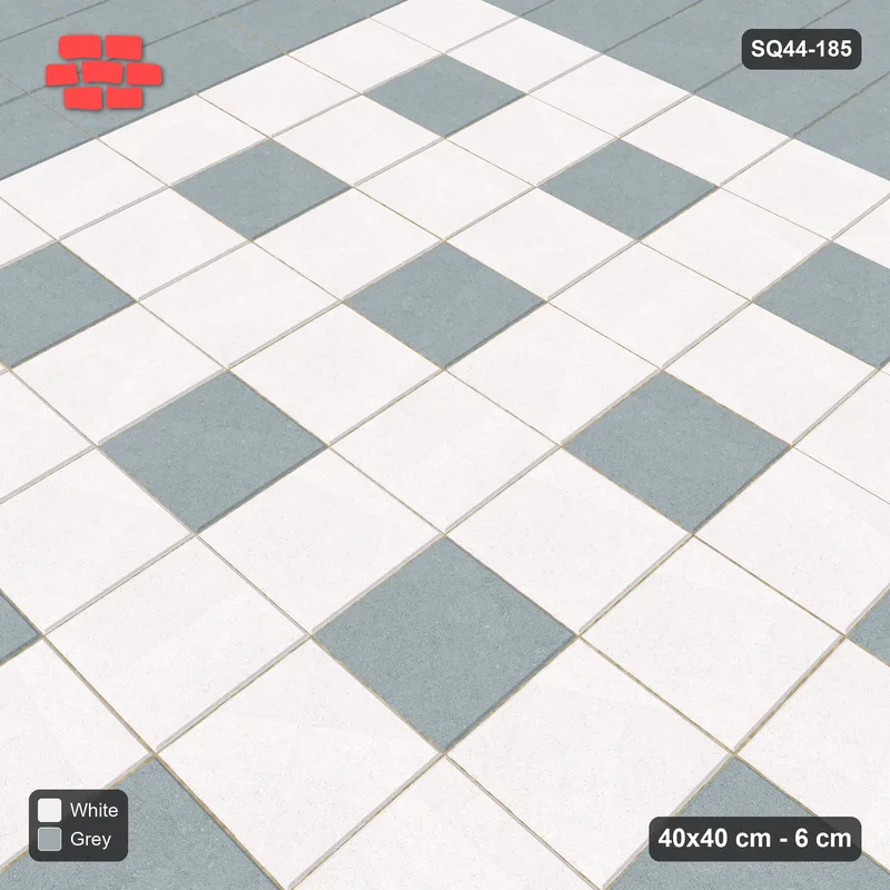 Interlock (Pasco) 40x40 cm · SQ44-185 · Triple Course Border with Accent Squares Field · Side view Interlock (Pasco) 40x40 cm · SQ44-185 · Triple Course Border with Accent Squares Field · Side view