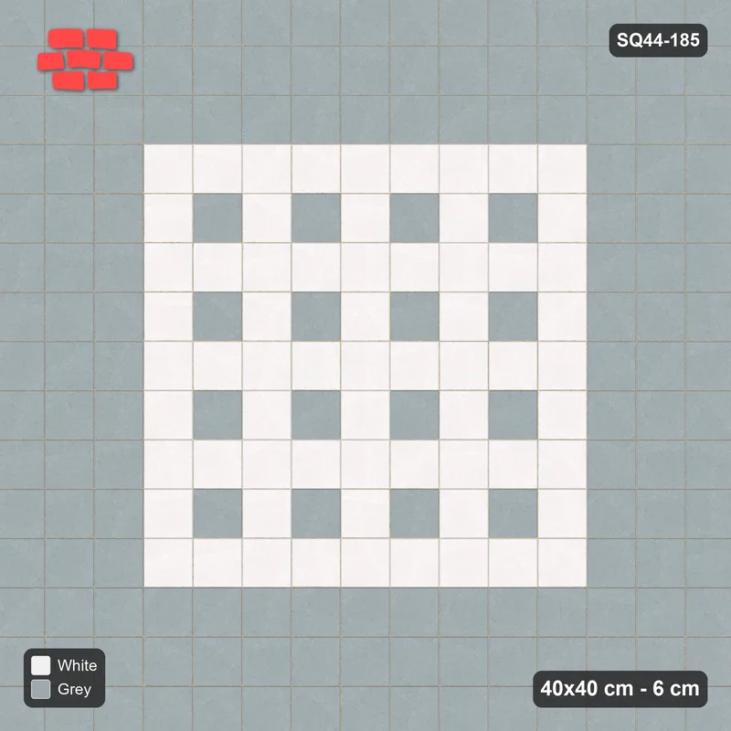 Interlock (Pasco) 40x40 cm · SQ44-185 · Triple Course Border with Accent Squares Field · Top view Interlock (Pasco) 40x40 cm · SQ44-185 · Triple Course Border with Accent Squares Field · Top view