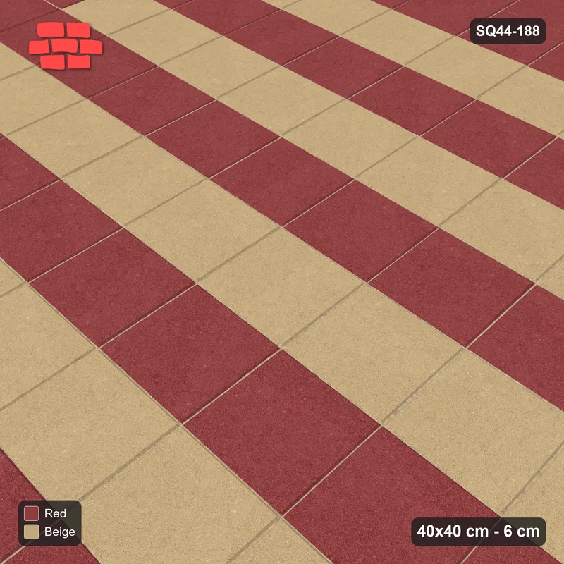 Interlock (Pasco) 40x40 cm · SQ44-188 · Single Course Border with Course Stripes Field · Side view Interlock (Pasco) 40x40 cm · SQ44-188 · Single Course Border with Course Stripes Field · Side view