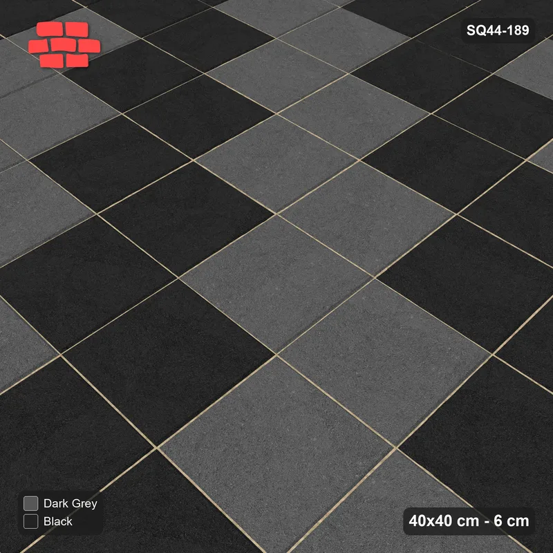 Interlock (Pasco) 40x40 cm · SQ44-189 · Single Course Border with Diagonal Stripes Field · Side view Interlock (Pasco) 40x40 cm · SQ44-189 · Single Course Border with Diagonal Stripes Field · Side view