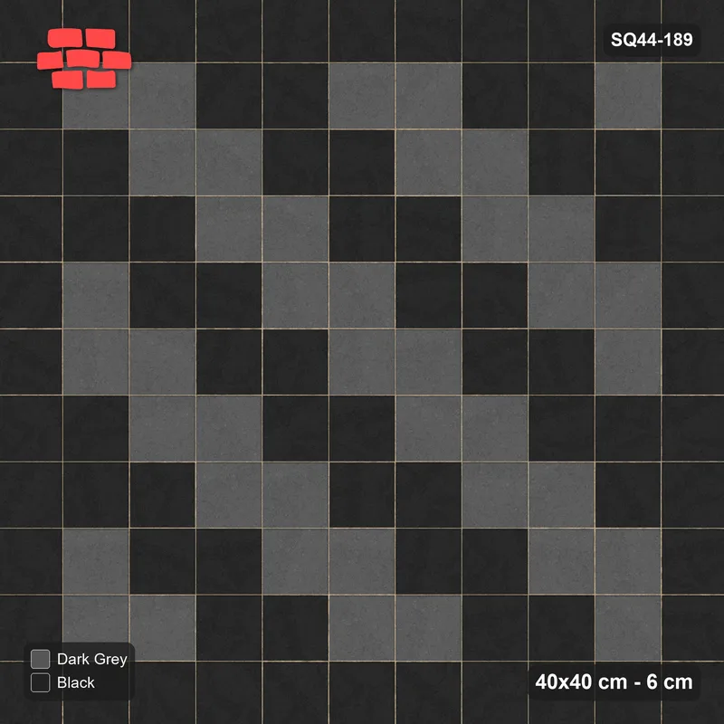 Interlock (Pasco) 40x40 cm · SQ44-189 · Single Course Border with Diagonal Stripes Field · Top view Interlock (Pasco) 40x40 cm · SQ44-189 · Single Course Border with Diagonal Stripes Field · Top view