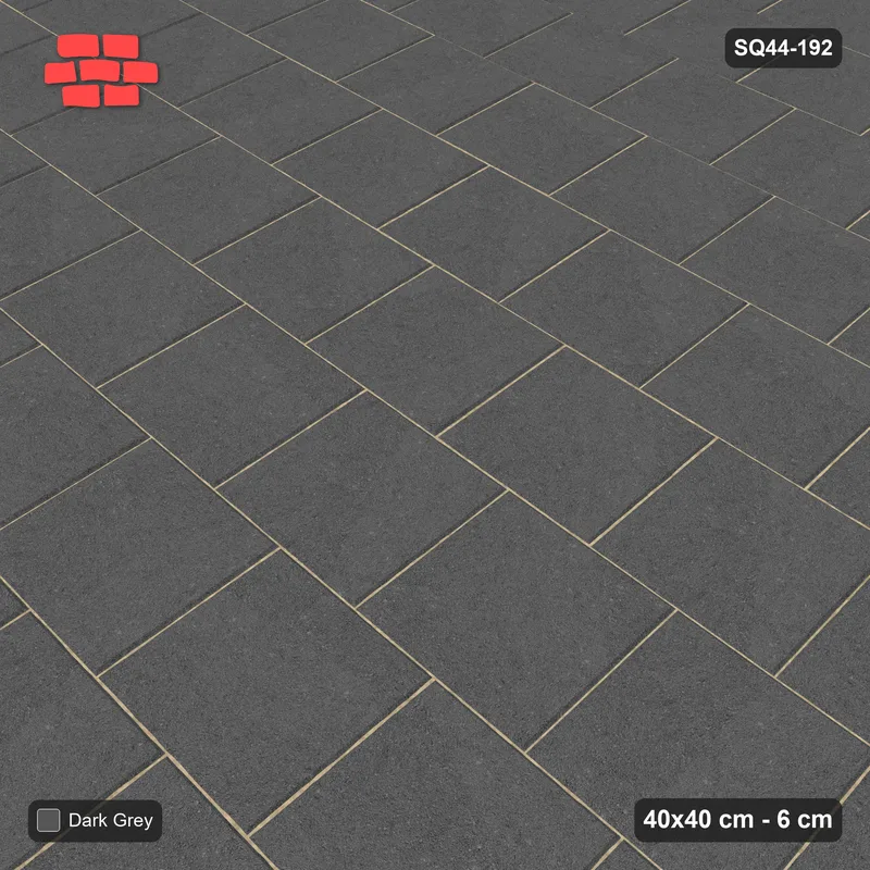 Interlock (Pasco) 40x40 cm · SQ44-192 · Running Bond, Half Offset · Side view Interlock (Pasco) 40x40 cm · SQ44-192 · Running Bond, Half Offset · Side view