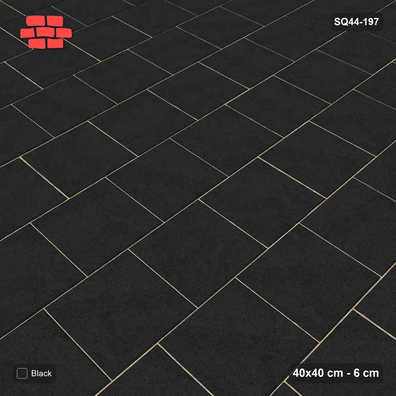Interlock (Pasco) 40x40 cm · SQ44-197 · Vertical Running Bond · Side view Interlock (Pasco) 40x40 cm · SQ44-197 · Vertical Running Bond · Side view