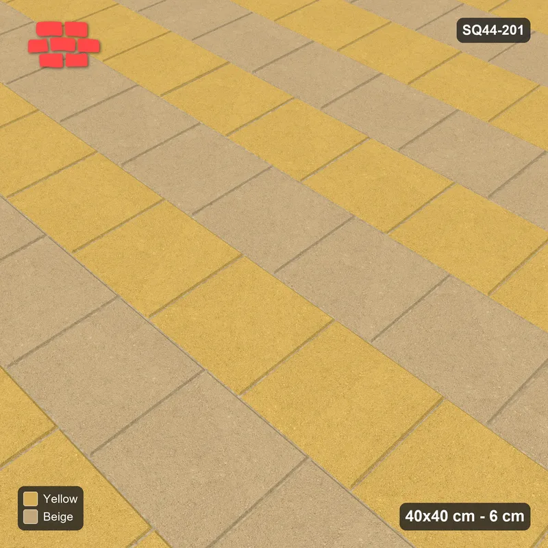 Interlock (Pasco) 40x40 cm · SQ44-201 · Running Bond Alternate Courses · Side view Interlock (Pasco) 40x40 cm · SQ44-201 · Running Bond Alternate Courses · Side view