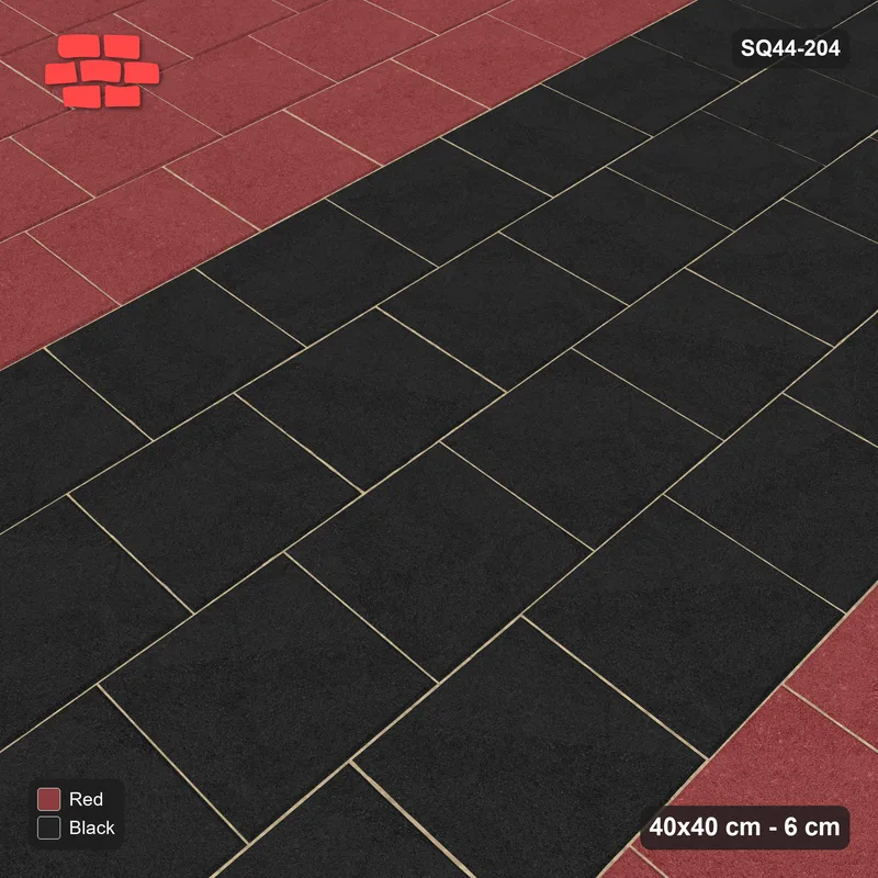 Interlock (Pasco) 40x40 cm · SQ44-204 · Vertical Running Bond with Centre Band · Side view Interlock (Pasco) 40x40 cm · SQ44-204 · Vertical Running Bond with Centre Band · Side view