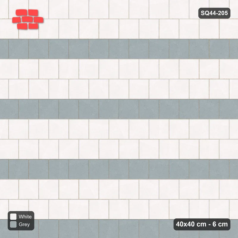 Interlock (Pasco) 40x40 cm · SQ44-205 · Running Bond Every Third Course · Top view Interlock (Pasco) 40x40 cm · SQ44-205 · Running Bond Every Third Course · Top view