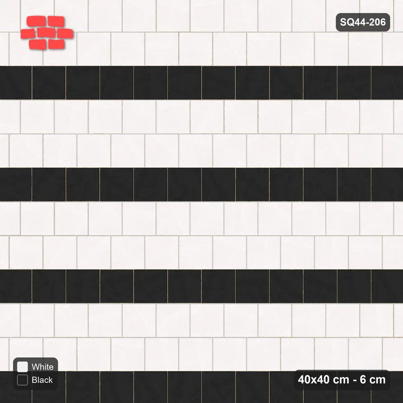 Interlock (Pasco) 40x40 cm · SQ44-206 · Running Bond Every Third Course · Top view Interlock (Pasco) 40x40 cm · SQ44-206 · Running Bond Every Third Course · Top view