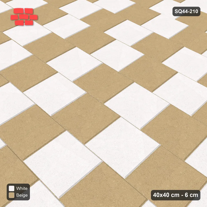 Interlock (Pasco) 40x40 cm · SQ44-210 · Running Bond Staircase Checker · Side view Interlock (Pasco) 40x40 cm · SQ44-210 · Running Bond Staircase Checker · Side view
