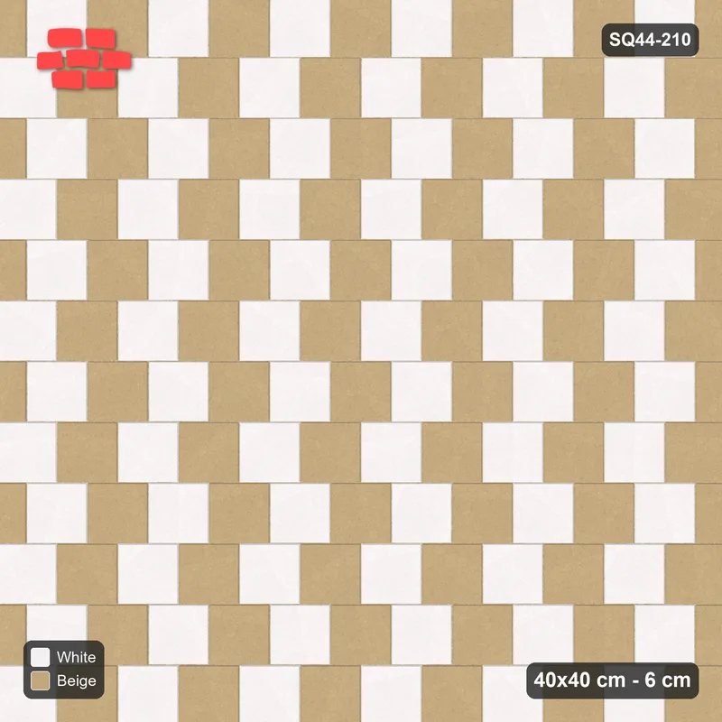 Interlock (Pasco) 40x40 cm · SQ44-210 · Running Bond Staircase Checker · Top view Interlock (Pasco) 40x40 cm · SQ44-210 · Running Bond Staircase Checker · Top view
