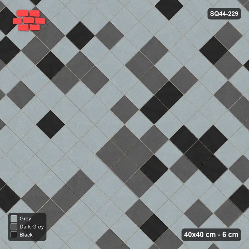 Interlock (Pasco) 40x40 cm · SQ44-229 · Diagonal Tonal Blend · Top view Interlock (Pasco) 40x40 cm · SQ44-229 · Diagonal Tonal Blend · Top view