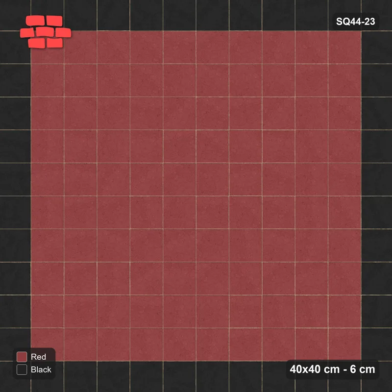 Interlock (Pasco) 40x40 cm · SQ44-23 · Stack Bond with Single Course Border · Top view Interlock (Pasco) 40x40 cm · SQ44-23 · Stack Bond with Single Course Border · Top view