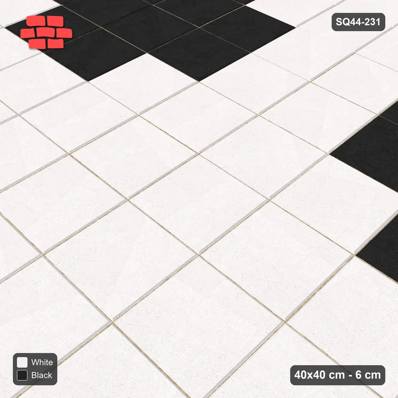 Interlock (Pasco) 40x40 cm · SQ44-231 · Stepped Diamond Field · Side view Interlock (Pasco) 40x40 cm · SQ44-231 · Stepped Diamond Field · Side view