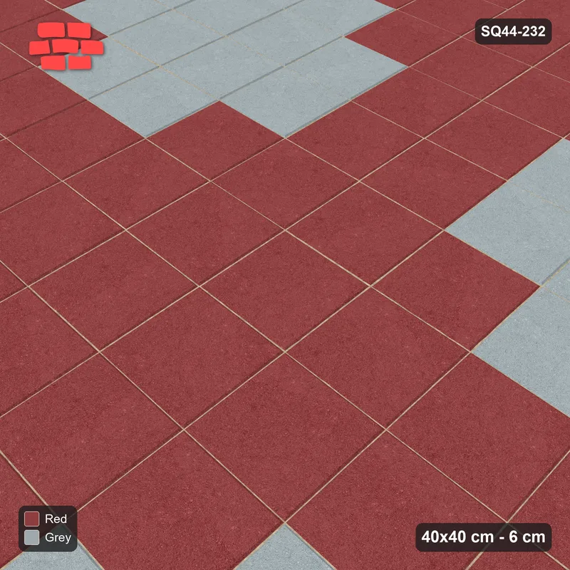 Interlock (Pasco) 40x40 cm · SQ44-232 · Stepped Diamond Field · Side view Interlock (Pasco) 40x40 cm · SQ44-232 · Stepped Diamond Field · Side view