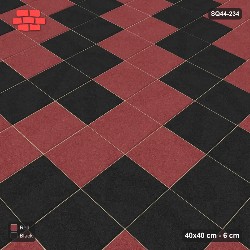 Interlock (Pasco) 40x40 cm · SQ44-234 · Zigzag Chevron Stripes · Side view Interlock (Pasco) 40x40 cm · SQ44-234 · Zigzag Chevron Stripes · Side view